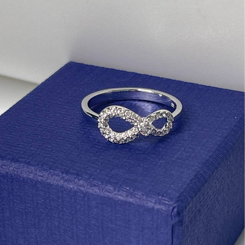 Swarovski Infinity Ring Infinity, White, Rhodium … - image 5